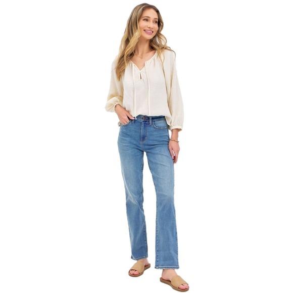 Judy Blue Denim - Judy Blue Womens Straight Fit Medium Wash Jeans Size 13/31